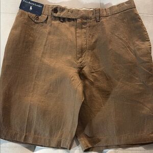 Polo by Ralph Lauren Men's Tan Flat Front Shorts